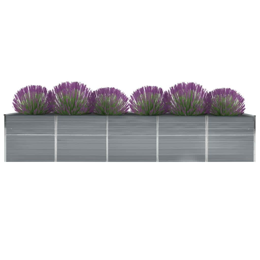 INSERT DE PLANTER VIDAXL 400x80x77 cm Gray en acier galvanisé