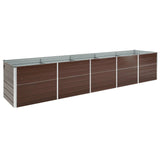 Vidaxl Planter infogad 400x80x77 cm Galvaniserat stålbrunt