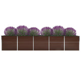 VidaXL Planter Inserted 400x80x77 cm Galvanized Steel Brown