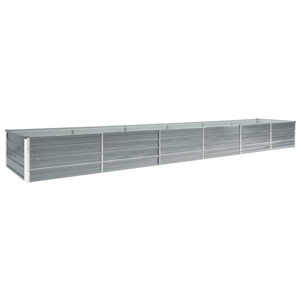 Vidaxl Planning Box elevada 480x80x45 cm de acero galvanizado gris