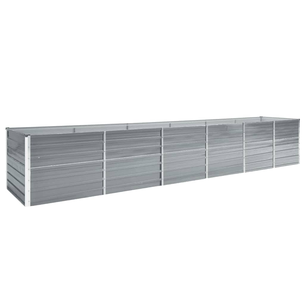 Vidaxl Planter surélevé 480x80x77 cm Gray en acier galvanisé