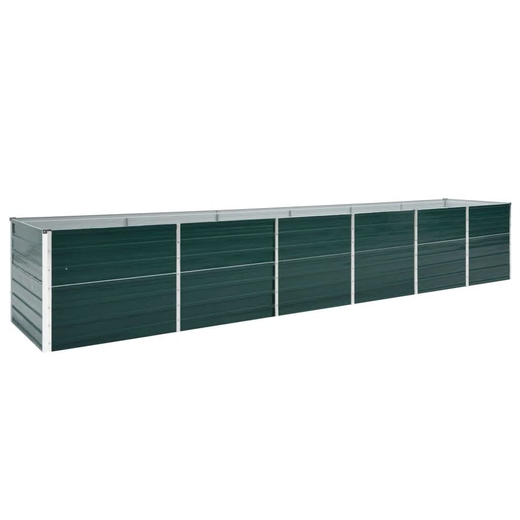 Vidaxl Planning Box hævet 480x80x77 cm galvaniseret stålgrøn