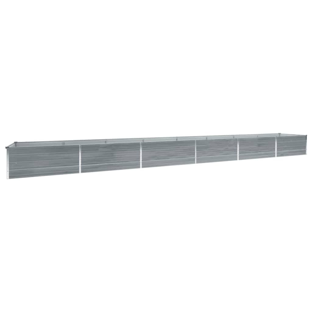 Plantador Vidaxl elevado 600x80x45 cm de acero galvanizado gris