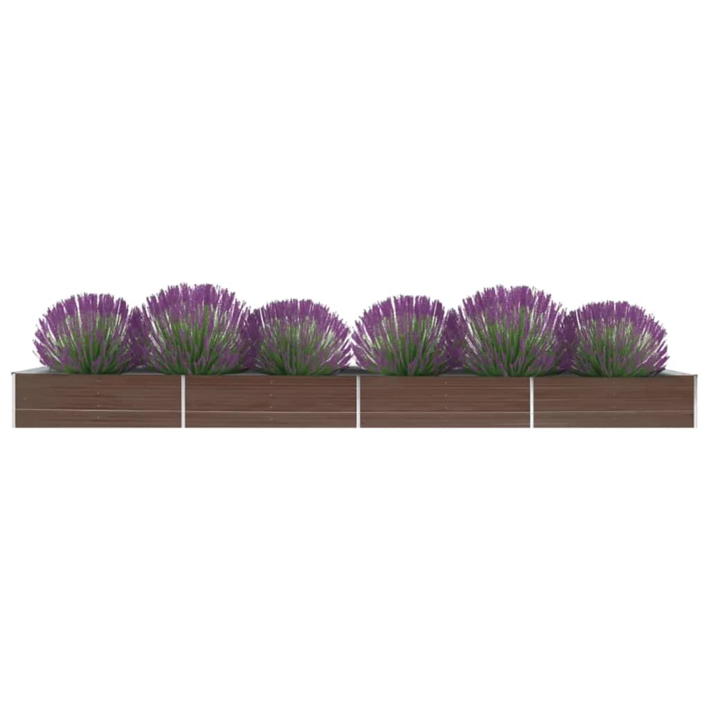 Vidaxl Planter hevet 600x80x45 cm galvanisert stålbrun