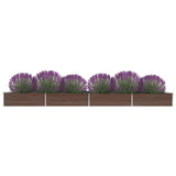 Vidaxl Planter surélevé 600x80x45 cm en acier galvanisé brun