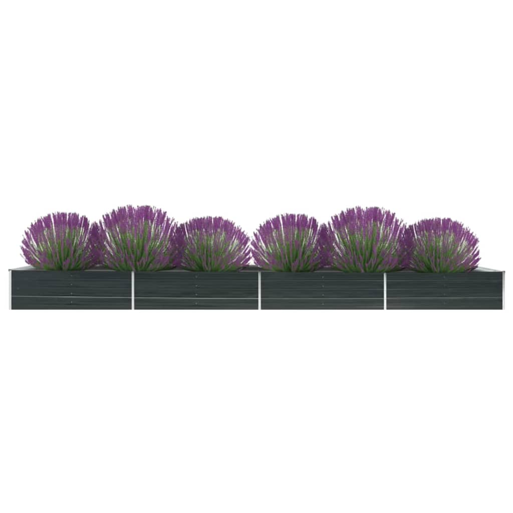 Vidaxl Planter surélevé 600x80x45 cm anthracite en acier galvanisé