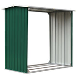 Vidaxl haardhoutschuur 172x91x154 cm gegalvaniseerd staal groen