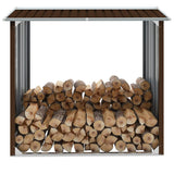 VidaXL Firewood shed 172x91x154 cm galvanized steel brown