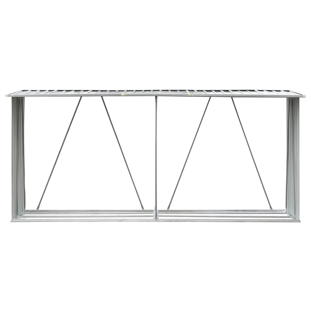 Vidaxl brænde skur 330x84x152 cm galvaniseret stålgrøn