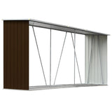 Vidaxl Firewood shed 330x84x152 cm Galvanized steel brown