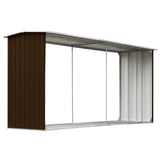 VidaXL Firewood shed 330x92x153 cm galvanized steel brown