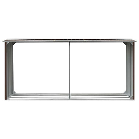 Vidaxl haardhoutschuur 330x92x153 cm gegalvaniseerd staal bruin