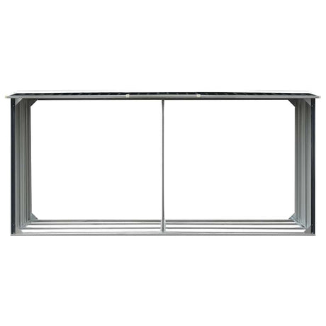 Vidaxl haardhoutschuur 330x92x153 cm gegalvaniseerd staal antraciet