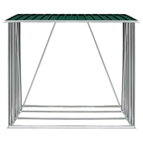 Vidaxl haardhoutschuur 163x83x154 cm gegalvaniseerd staal groen