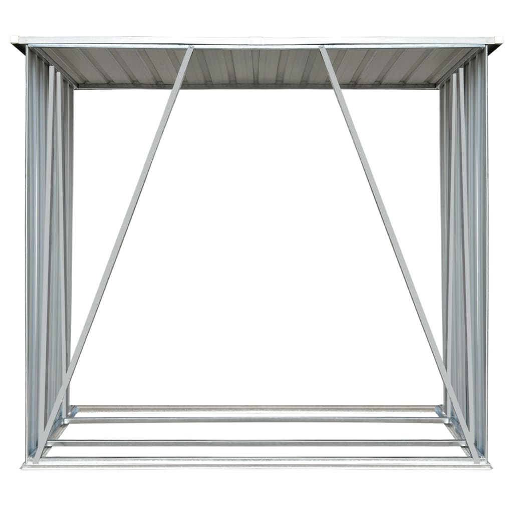 Vidaxl brænde skur 163x83x154 cm galvaniseret stålgrøn