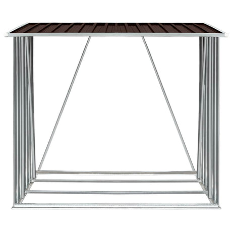 Vidaxl haardhoutschuur 163x83x154 cm gegalvaniseerd staal bruin