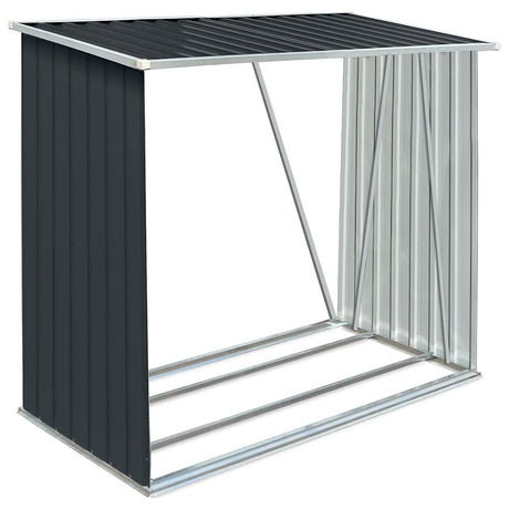 Vidaxl haardhoutschuur 163x83x154 cm gegalvaniseerd staal antraciet