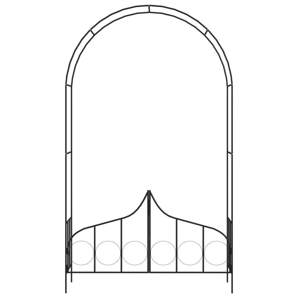 Vidaxl Garden Arch z ogrodzeniem 138x40x238 cm żelaza czarna