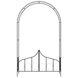 Arco de jardín Vidaxl con valla 138x40x238 cm de hierro negro