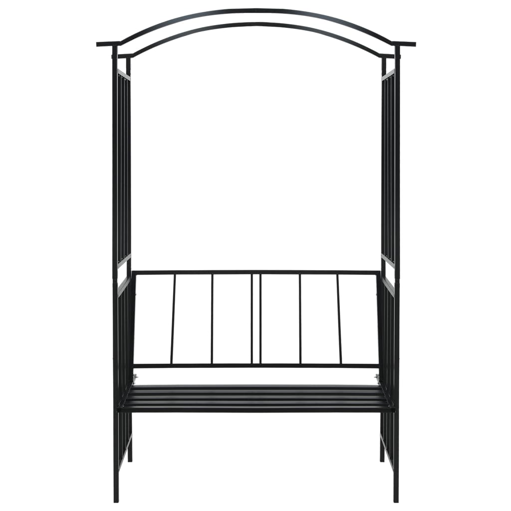 Vidaxl Garden Arch con divano 128x50x207 cm di ferro nero