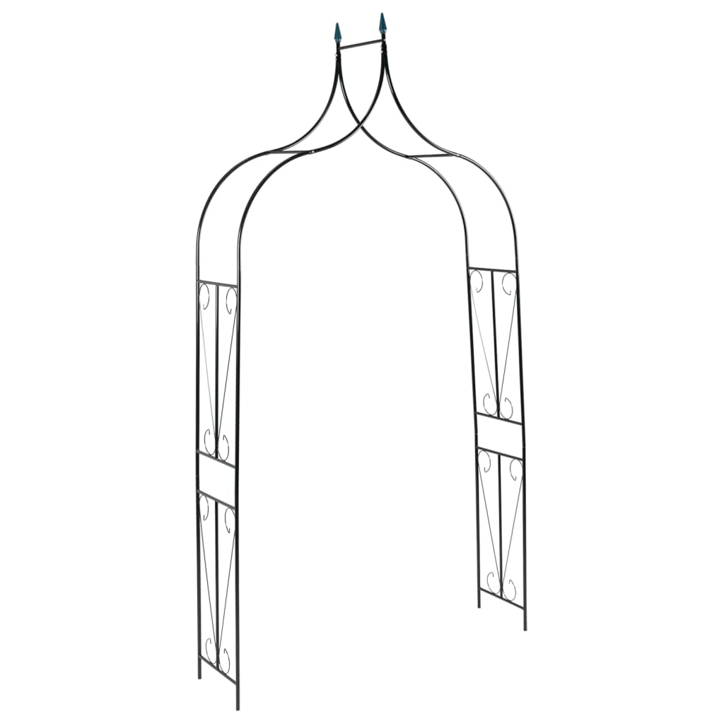 Vidaxl Garden Arch 120x38x258 cm żelaza ciemnozielona