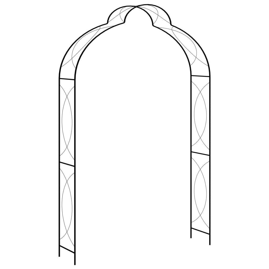 Vidaxl Garden Arch 150x34x240 cm jern svart