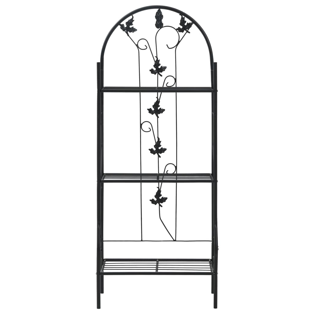 Vidaxl Plant Rack 3-Layer 52x28x128 cm Eisenschwarz