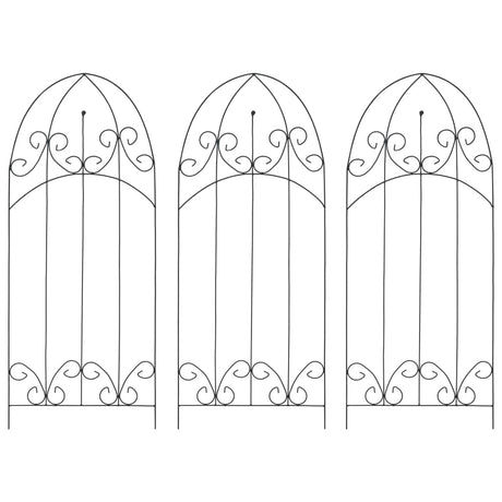 Vidaxl plantenklimrekken 3 st 40x100 cm ijzer zwart