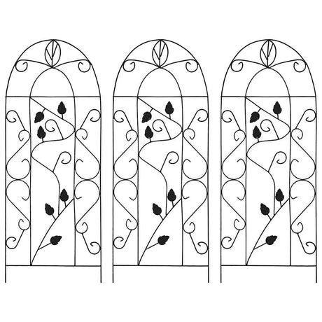 Vidaxl plantenklimrekken 3 st 40x100 cm ijzer zwart