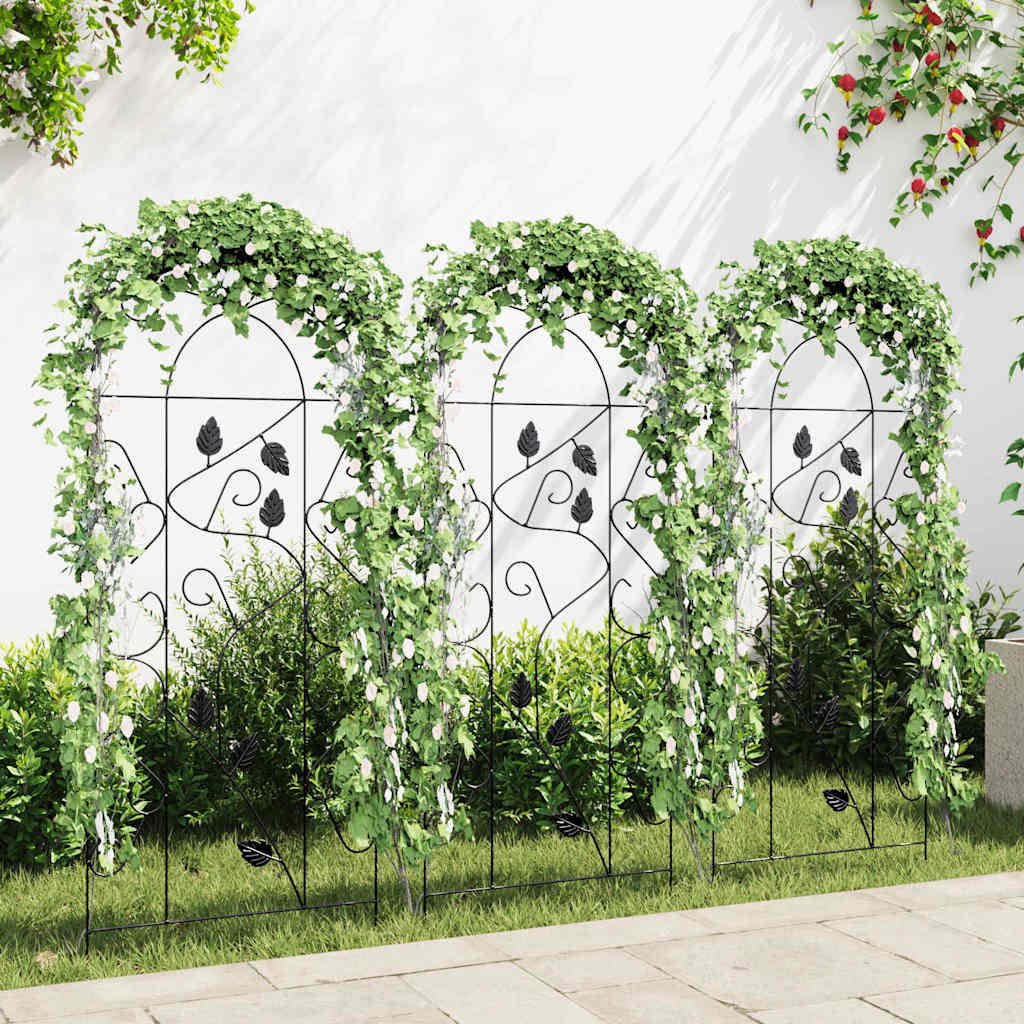 Vidaxl plantenklimrekken 3 st 40x100 cm ijzer zwart
