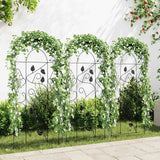 Vidaxl plantenklimrekken 3 st 40x100 cm ijzer zwart