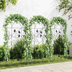 Vidaxl plantenklimrekken 3 st 40x100 cm ijzer zwart