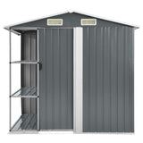 Vidaxl garden shed with rack 205x130x183 cm iron gray