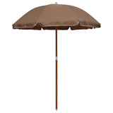 Vidaxl -Parasol mit Stahlpol 180 cm Taupe