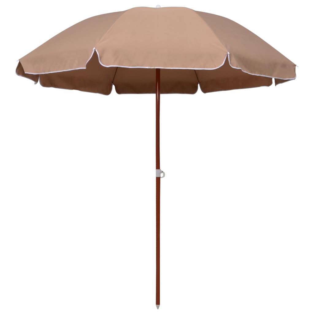 Vidaxl Parasol z jeklenim drogom 240 cm taupe