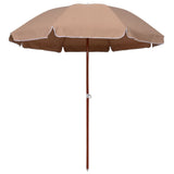 Vidaxl parasol s ocelovým pólem 240 cm taupe