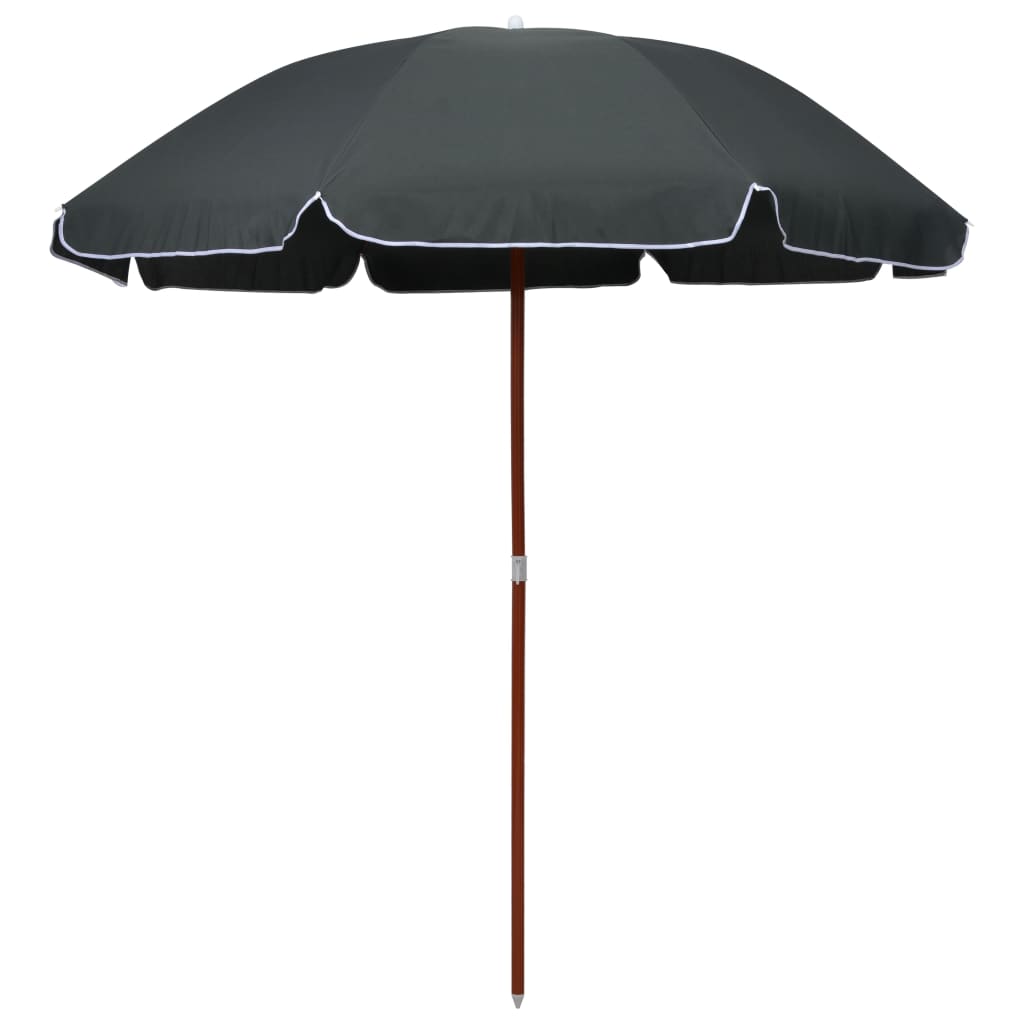 Vidaxl Parasol z jeklenim drogom 240 cm antracit -obarvan