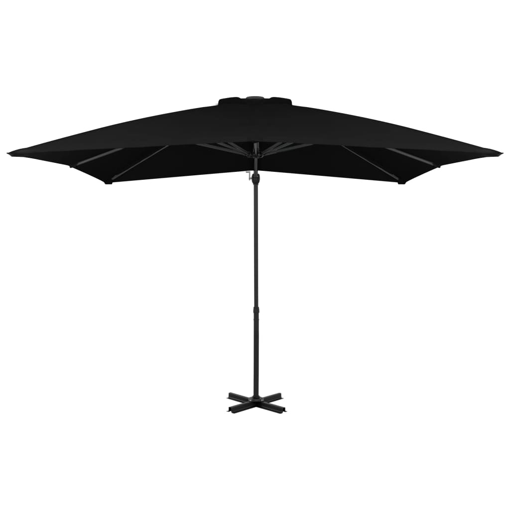 Parasol flotante Vidaxl con poste de aluminio 250x250 cm negro