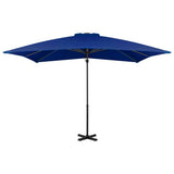 Vidaxl zweefparasol met aluminium paal 250x250 cm azuurblauw