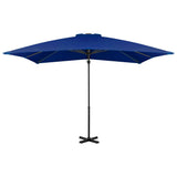 Vidaxl Parasolo galleggiante con polo in alluminio 250x250 cm blu azure