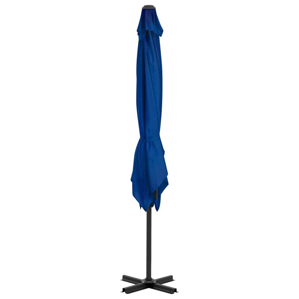 Vidaxl -schwimmendes Parasol mit Aluminiumpol 250x250 cm Azurblau