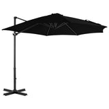 Vidaxl Parasol flottant avec poteau en aluminium 300 cm noir