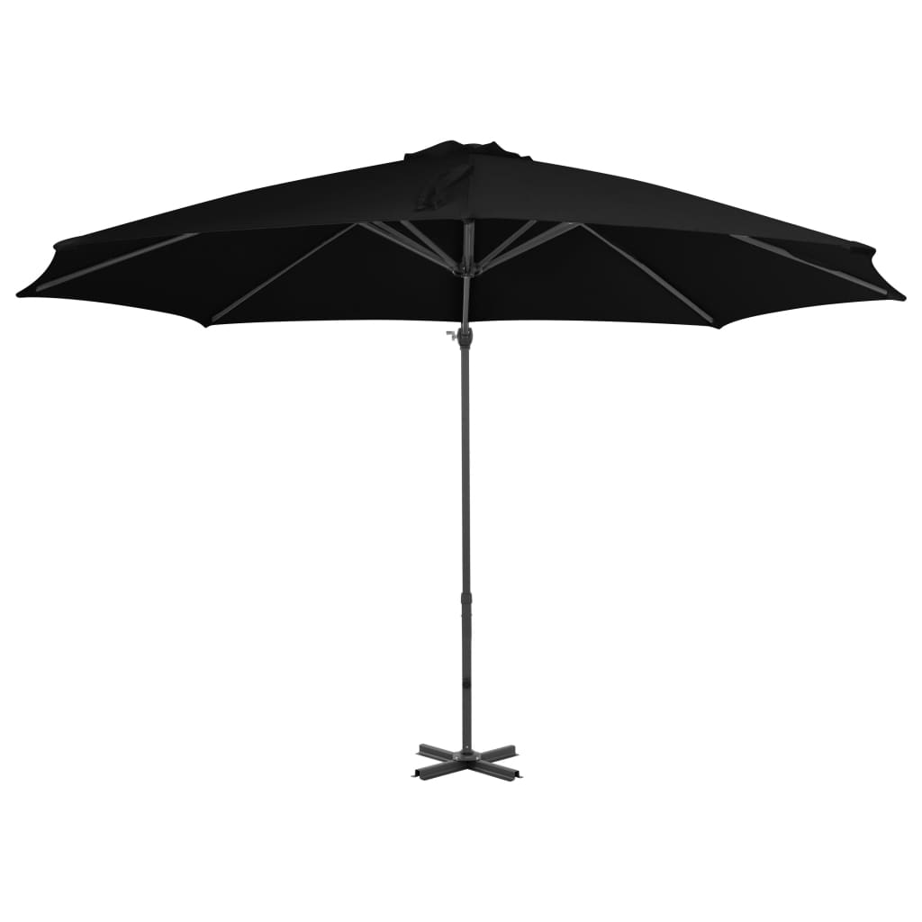 Vidaxl Parasol flottant avec poteau en aluminium 300 cm noir