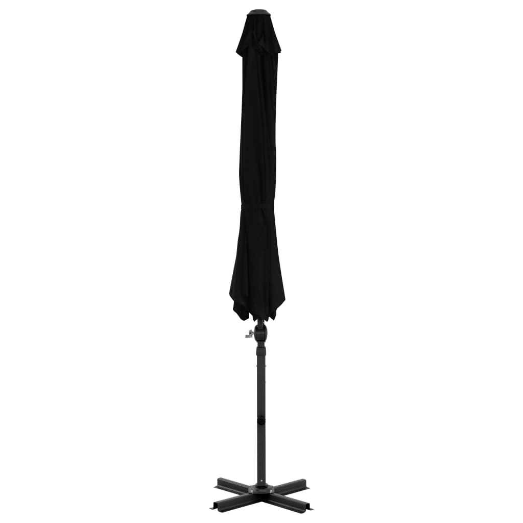 Vidaxl Parasol flottant avec poteau en aluminium 300 cm noir