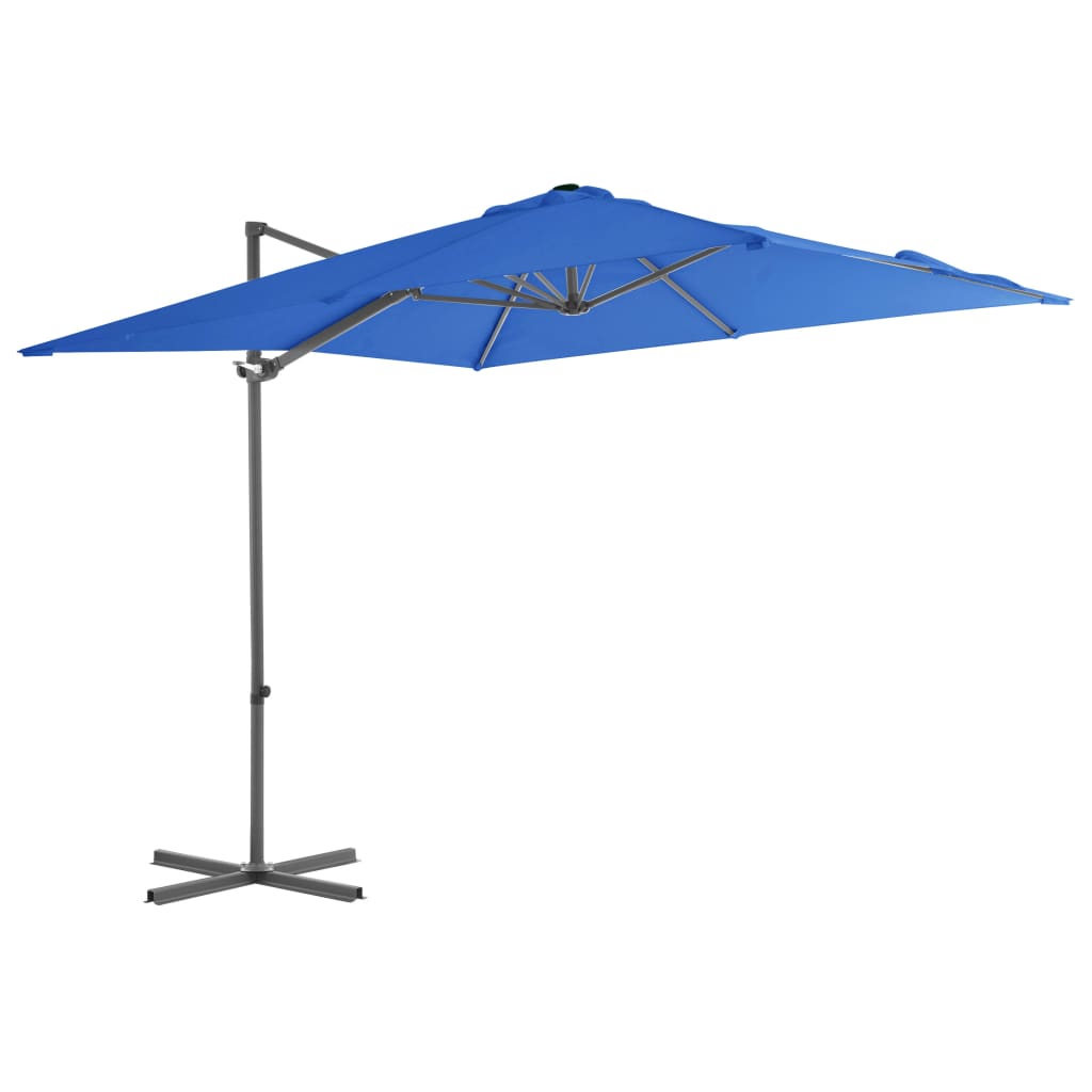 Vidaxl schwëmmt Paragolsol mat Stolpole 250x250 cm azure blo