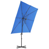 Vidaxl flytande parasol med stålstång 250x250 cm azurblå