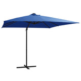 Parasol flotante de Vidaxl con LED y polo de acero 250x250 cm Azure Azul