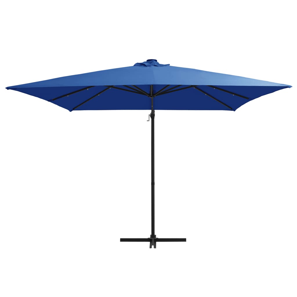 Parasol flotante de Vidaxl con LED y polo de acero 250x250 cm Azure Azul