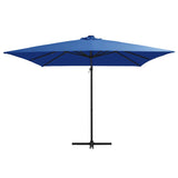 Vidaxl Floating parasol with LED and steel pole 250x250 cm azure blue