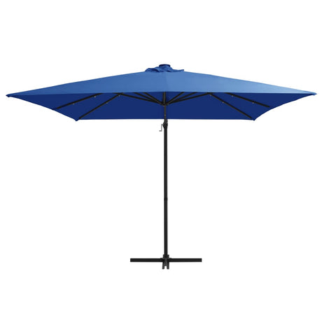 Vidaxl Floating parasol with LED and steel pole 250x250 cm azure blue